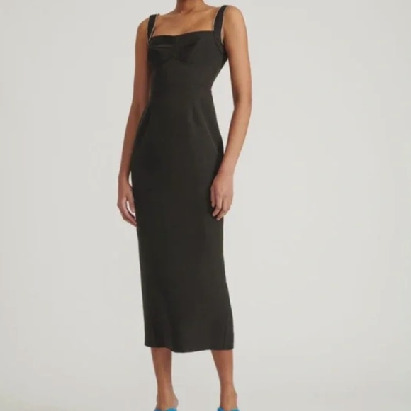 SALONI Rachel C Dress crystal Black Midi Dress Size 6 - Picture 5 of 9